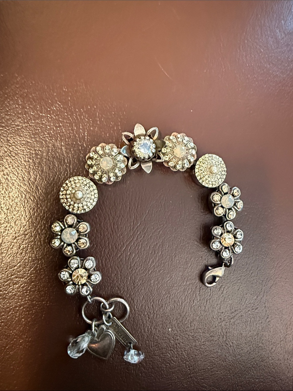 Mariana Silver-Tone Floral Crystal Bracelet